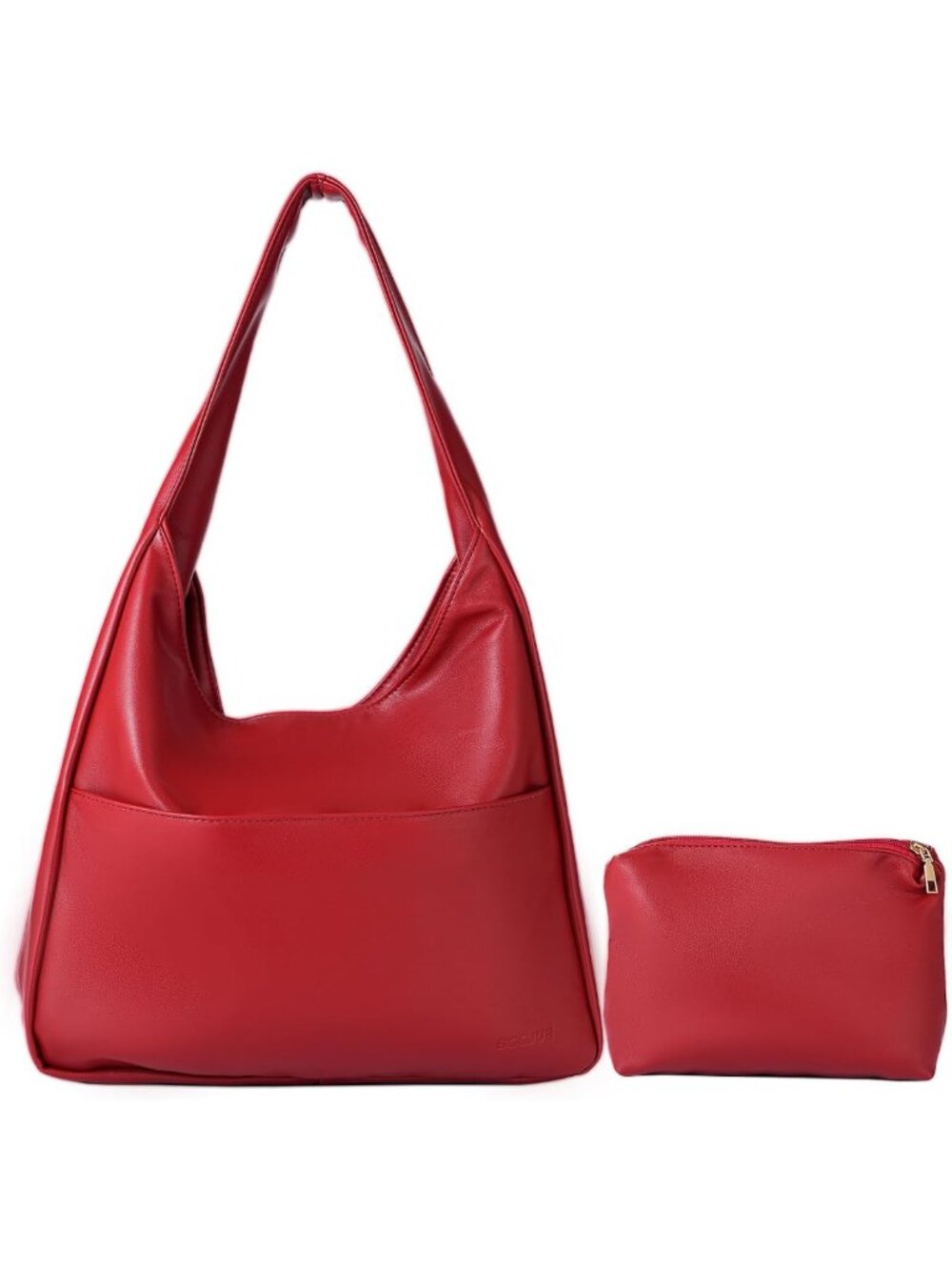Stylish Faux Leather Tote Bag Set for Women - Soft Hobo Purse & Wide Strap